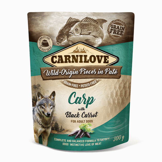 Carnilove Dog Pouch Karper & Zwarte Wortel 12 × 300 g