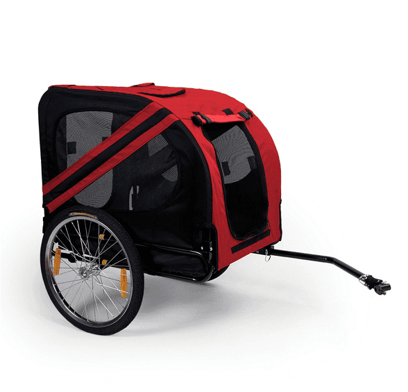 Prime Line Pet Trailer 4 Fietskar Hond – Rood/Zwart – Opvouwbaar – Tot 40 kg