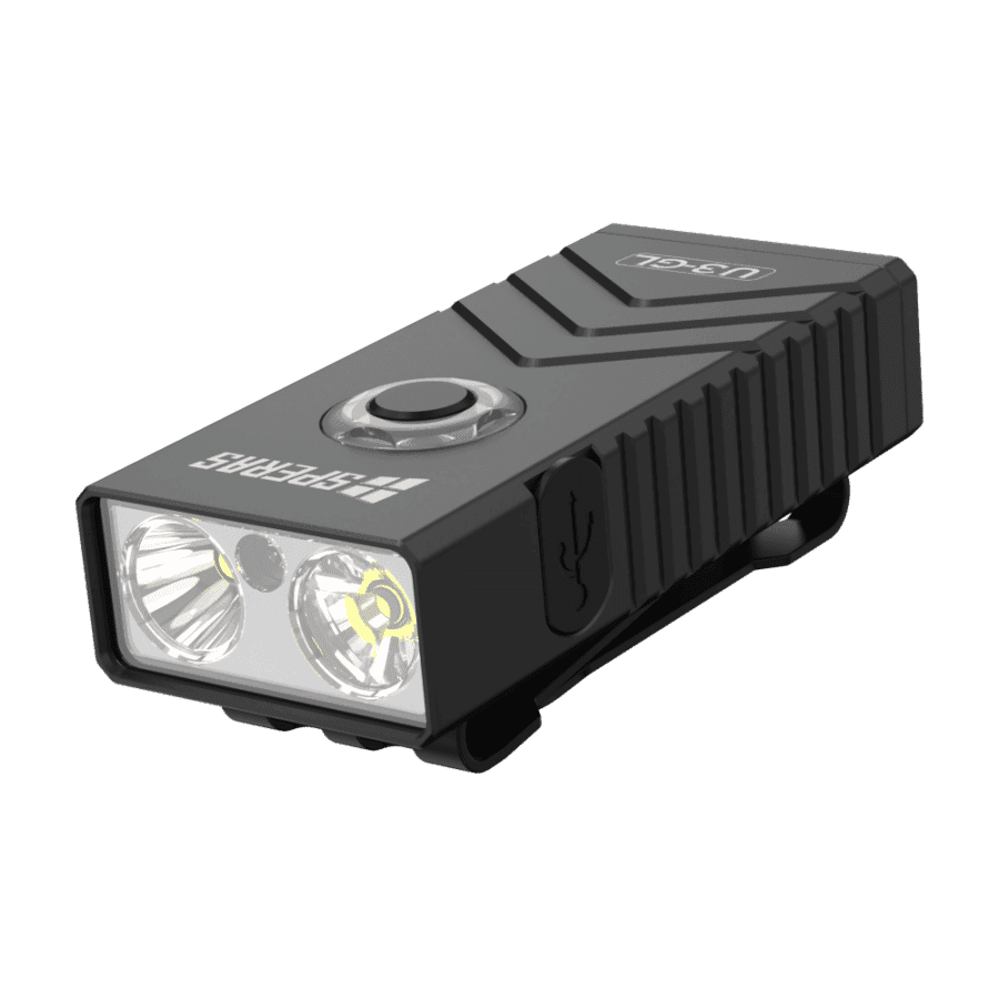 Speras Flashlight with Clip U3-GL, Black