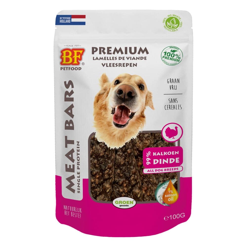 BF Petfood Meat Bars Kalkoen – 100 g