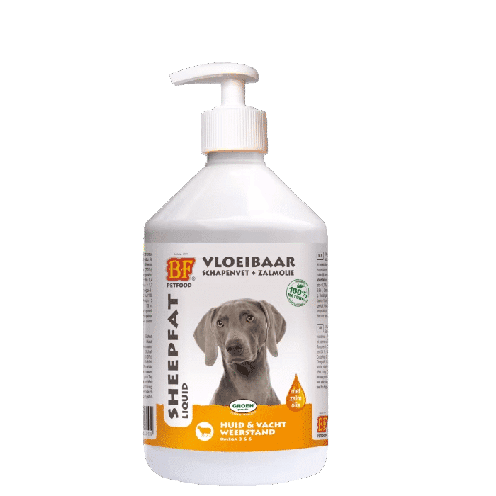 BF Petfood Vloeibaar Schapenvet met Zalmolie – 500 ml
