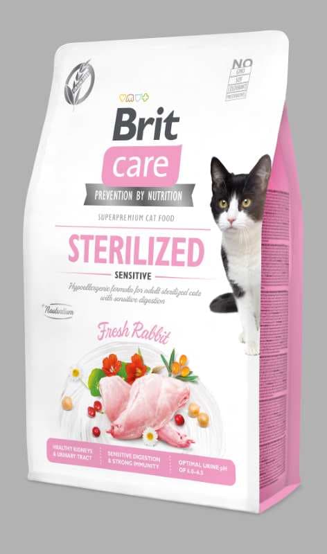 Brit Care Kat Sterilized Sensitive 2 kg – Hypoallergeen & Gewichtsbeheersing