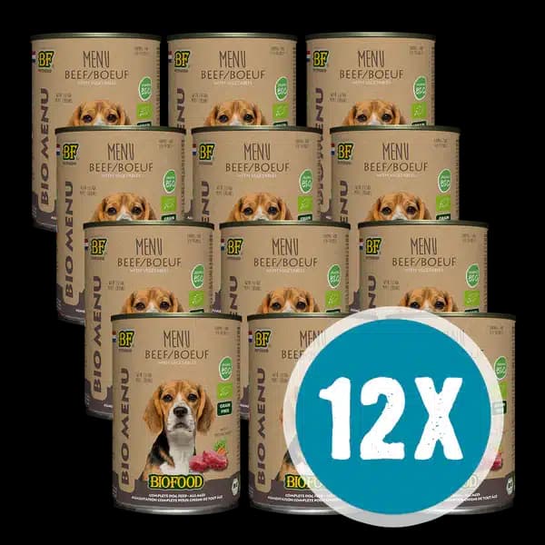 BF Petfood - Biofood Organic Rund Menu Hond - 12x400 Gram