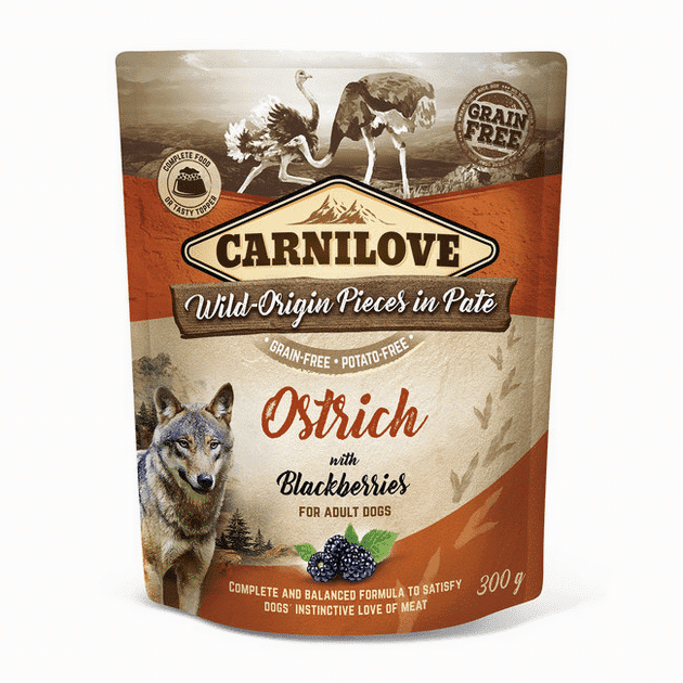 Carnilove Dog Pouch Struisvogel/Bramen 300 Gram